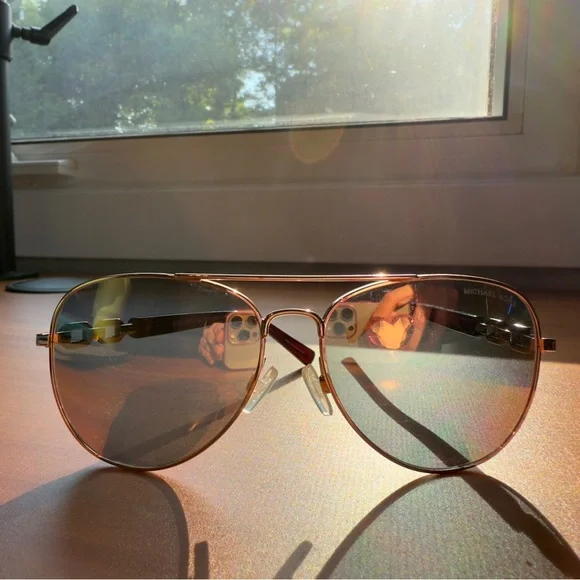 Michael Kors Gold Aviator Sunglasses - Picture 5 of 5